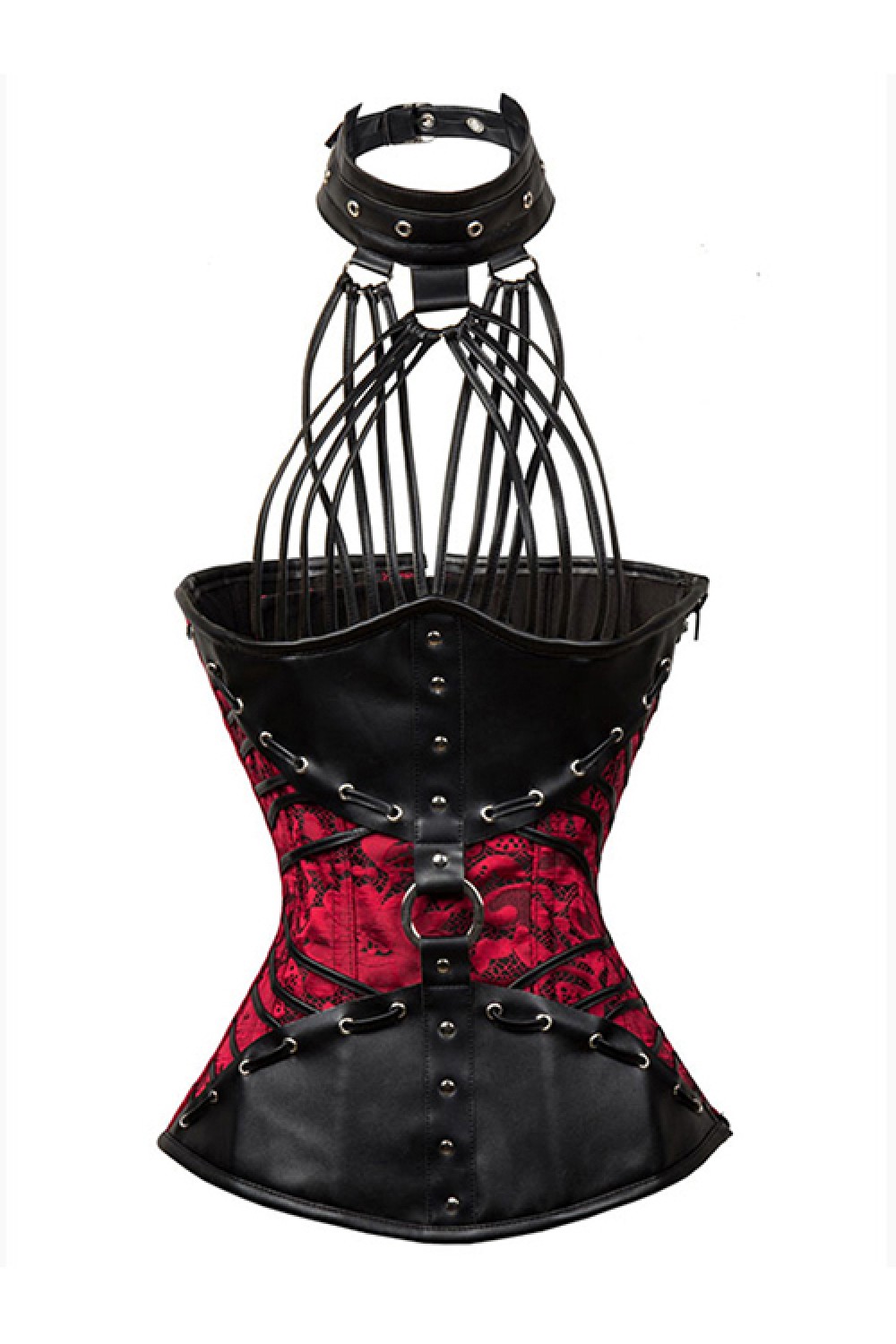 Vintage 9 Steel Bones Plus Red Strappy Waist Underbust Corset